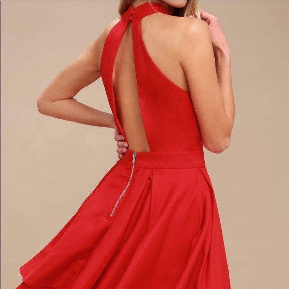 Elegant and cute red skater dress